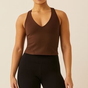 🌟7/25$ AILIN Spandex Vneck Top With Shelf Bra